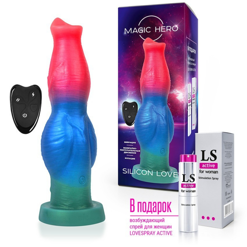 Вибратор-пульсатор-ротатор "Magic Hero Love" стаффорд на дистанционном управлении + подарок 